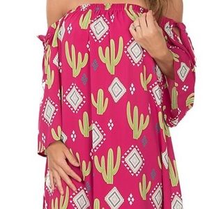 🌵Southwestern/Tribal/Cactus off shoulder dress💕